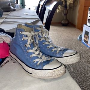 Light blue slightly worn converse
